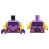 Torso Female Top, Dark Purple Panels with Silver Stars and Gold Trim, and Coral Sides Pattern / Yellow Arms / Dark Purple Hands: {умерено лавандулов}