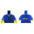 Torso Jacket with Silver Zipper, Pockets, and ID Badge, and Globe and Ninjago Logogram 'NG NEWS' on Back Pattern / Blue Arms / Yellow Hands: {ярко син}