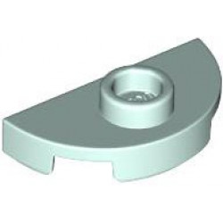 Плочка 1x2, 1/2 кръг, с 1 стъд: {аквамарин}