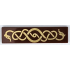 Tile 1 x 4 with Gold Intertwined Sea Serpent / Snake Pattern: {червеникаво-кафяв}