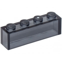 BRICK 1X4 W/O PINS: {прозрачно черен}