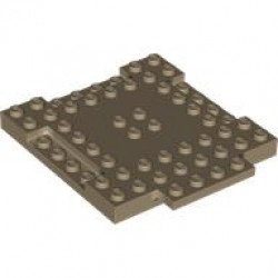 Плочка 8x8x6,4, 3 изреза, 1 крило: {пясъчно жълт}