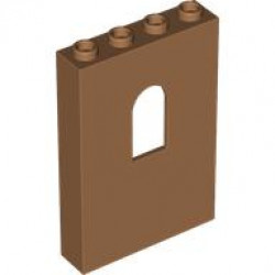 Стена 1x4x5 с извита цепка: {умерен нуга}