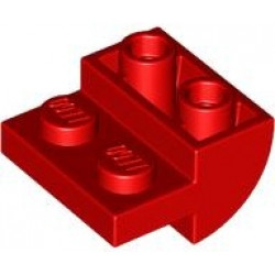 Slope, Curved 2 x 2 Inverted with 2 Recessed Studs: {ярко червен}