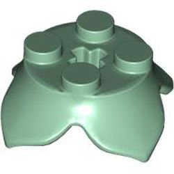 Plant Leaves 2 x 2 with 4 Petals and Axle Hole: {пясъчно зелен}