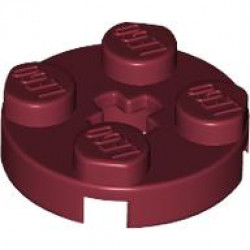 PLATE 2X2 ROUND: {нов тъмно червен}