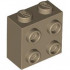 BRICK 1X2X1 2/3 W/4 KNOBS: {пясъчно жълт}