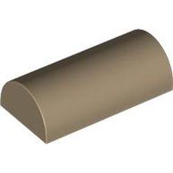Slope, Curved 2 x 4 Double with Groove: {пясъчно жълт}