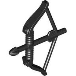 Minifigure, Weapon Bow, Recurve with Wide Flat Limbs, Arrow Drawn: {черен}