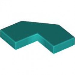 Плочка 2x2, deg. 90, с deg. 45 изрежете: {ярко синьо-зелен}