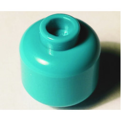 Minifigure, Head (Plain): {ярко синьо-зелен}