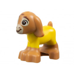 Goat, Friends, Baby with Molded Yellow Sweater and Printed Reddish Brown Eyes, Mouth, Eyebrows and Nose, and Tan Muzzle Pattern (Wish Valentino): {умерен нуга}