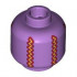 Minifigure, Head without Face with Dark Red and Gold Zig Zag Vertical Lines Pattern (HP Beaded Bag): {умерено лавандулов}