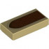 Tile 1 x 2 with Reddish Brown Door with Dark Brown Edges and Rectangles and Dark Tan Arch Pattern: {тухлено жълт}