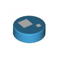 FLAT TILE 1X1, ROUND, NO. 265: {тъмно небесносин}