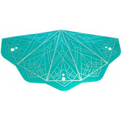 Plastic Dark Turquoise Conical Roof with Silver Geometric Triangles Pattern: {мултикомбинация}