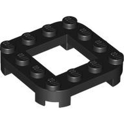 Plate, Modified 4 x 4 with Rounded Corners and 4 Feet with 2 x 2 Open Center: {черен}