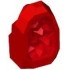Rock 1 x 1 Geode with Molded Trans-Red Crystals Pattern: {ярко червен}