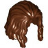 Minifigure, Hair Long, Parted in Front: {червеникаво-кафяв}