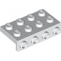 PLATE 2X4, W/ 1.5 PLATE 1X4, DOWNWARDS: {бял}