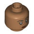 Minifigure, Head Female Black Eyebrows, Eyes and Eyelashes, Reddish Brown Lips, Neutral Pattern: {умерен нуга}