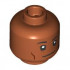 Minifigure, Head Black Eyebrows, Reddish Brown Cheek Lines, Chin Dimple and Dots under Eyes, Neutral Pattern: {тъмно оранжев}