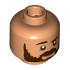 Minifigure, Head Dual Sided Dark Brown Eyebrows and Beard, Neutral / Open Mouth Smile with Teeth Pattern: {нуга}