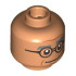 Minifigure, Head Dark Bluish Gray Thick Eyebrows, Black Round Glasses, Dark Orange Wrinkle, Cheek Lines and Chin Dimple, Closed Mouth Smile Pattern: {нуга}