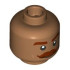 Minifigure, Head Reddish Brown Thick Eyebrows and Moustache, Dark Tan Cheek Lines and Chin Dimple, Neutral Pattern: {умерен нуга}