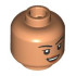Minifigure, Head Dual Sided Female Black Eyebrows and Eyelashes, Dark Orange Lips, Open Mouth Smile / Frown, Raised Left Eyebrow Pattern: {нуга}