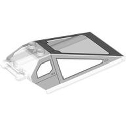 Windscreen 8 x 4 x 2 with 2 Studs and Bar Handle with Light Bluish Gray Cockpit Window Frames with Dark Bluish Gray Lines Pattern: {прозрачен}