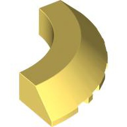 Brick, Round Corner 5 x 5 with Slope 45 Edge without Studs: {студено жълт}