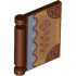 Minifigure, Utensil Book Cover with Copper Flower and Corners on Dark Tan Background with Medium Blue Scalloped Edge Pattern: {червеникаво-кафяв}
