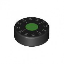 FLAT TILE 1X1, ROUND, NO. 293: {черен}