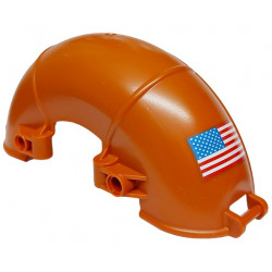 Technic, Panel Car Mudguard Arched 15 x 5 x 7 with United States of America (USA) Flag Pattern Side A: {тъмно оранжев}
