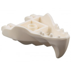 Dragon Head (Ninjago) Jaw with Large Spike and 2 Bar Handles on Back: {бял}