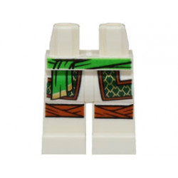 Hips and Legs with Bright Green Sash, Robe Ends with Dark Green and Gold Trim, Dark Orange Knee Wrappings Pattern: {бял}
