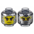 Minifigure, Head Dual Sided Yellow Face, Black Notched Eyebrows, Medium Nougat Eye Shadow, Neutral / Silver Half Mask Pattern - Vented Stud: {прозрачно черен}