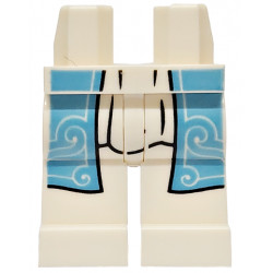 Hips and Legs with Medium Blue Robe Ends with Swirls, Black Outline and Pleat Lines Pattern: {бял}