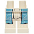 Hips and Legs with Medium Blue Robe Ends with Swirls, Black Outline and Pleat Lines Pattern: {бял}