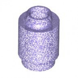 Кръгла тухличка 1X1: {прозрачен виолетов опал}