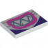 Tile 2 x 3 with Mouth with Dark Pink Lips and Triangle Teeth on Dark Purple Background Pattern (Super Mario Nabbit Bandana): {бял}