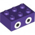 Brick 2 x 3 with Round White Eyes with Black Circle Pupils Pattern (Super Mario Nabbit): {светло виолетов}