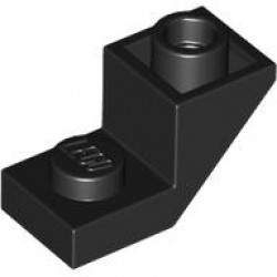 ROOF TILE 1X2, INVERTED, DEG. 45, W/ CUT: {черен}