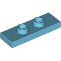 PLATE 1X3 W/ 2 KNOBS: {умерено небесносин}