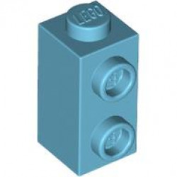 BRICK 1X1X1 2/3, W/ VERT. KNOBS: {умерено небесносин}