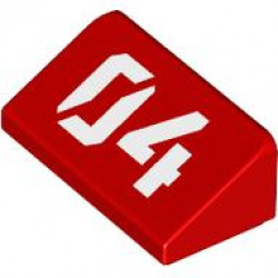 ROOF TILE 1X2X2/3, NO. 43: {ярко червен}