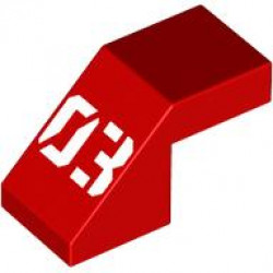 ROOF TILE 1X2, DEG. 45, W/O KNOBS, NO. 6: {ярко червен}