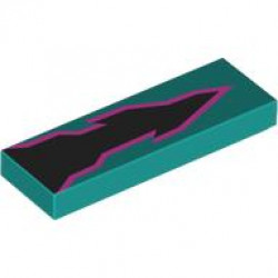 FLAT TILE 1X3, NO. 51: {ярко синьо-зелен}