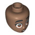 Mini Doll, Head Friends with Black Eyebrows and Eyelashes, Wide Shocked Dark Orange Eyes, Reddish Brown Lips, and Open Mouth with Teeth Pattern: {умерено кафяв}